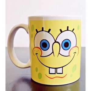Spongebob Squarepants 2005 Viacom Two Face Ceramic Coffee Cup Mug